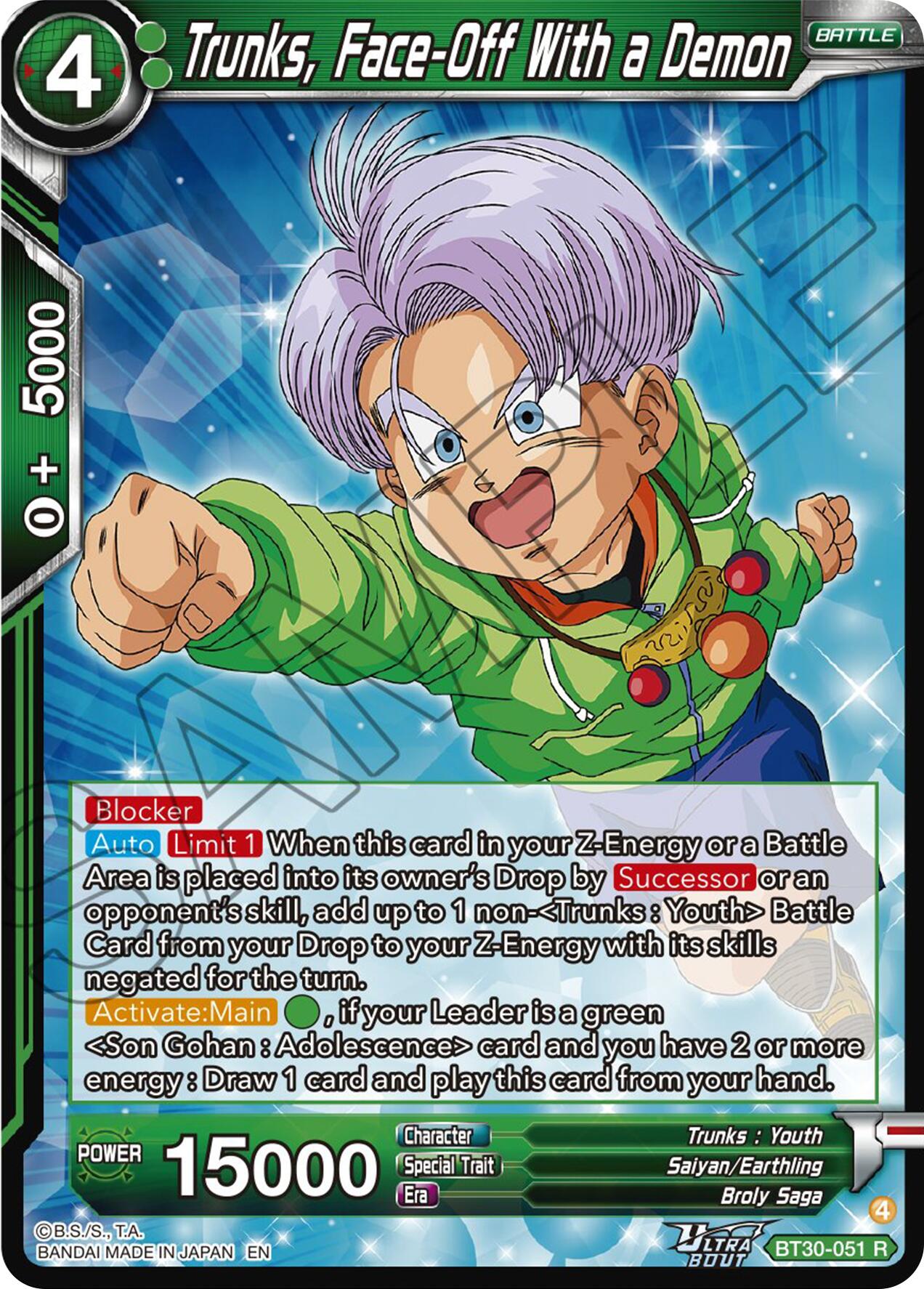 Trunks, Face-Off With a Demon (BT30-051) [Three Glorious Fighters] | Cracking-Singles