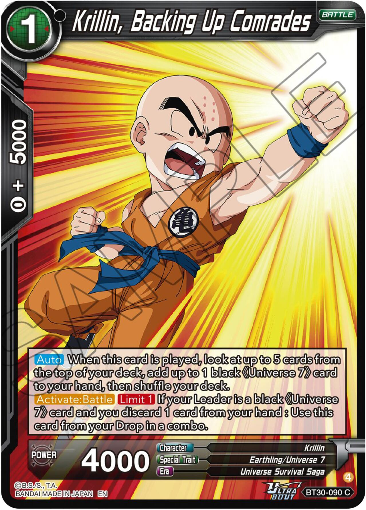 Krillin, Backing Up Comrades (BT30-090) [Three Glorious Fighters] | Cracking-Singles