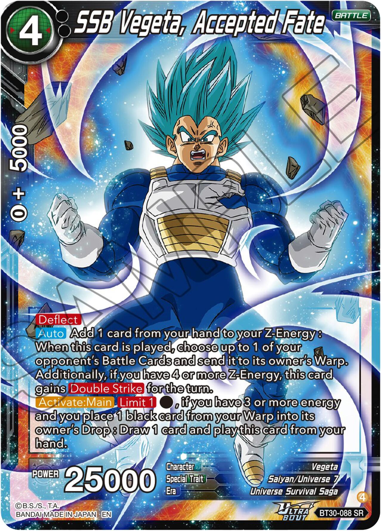 SSB Vegeta, Accepted Fate (BT30-088) [Three Glorious Fighters] | Cracking-Singles