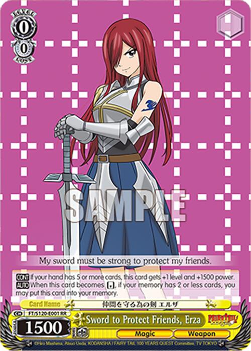 Sword to Protect Friends, Erza (FT/S120-E001 RR) [FAIRY TAIL 100 YEARS QUEST] | Cracking-Singles