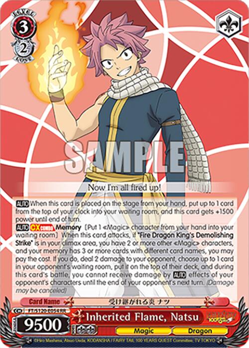 Inherited Flame, Natsu (FT/S120-E054 RR) [FAIRY TAIL 100 YEARS QUEST] | Cracking-Singles