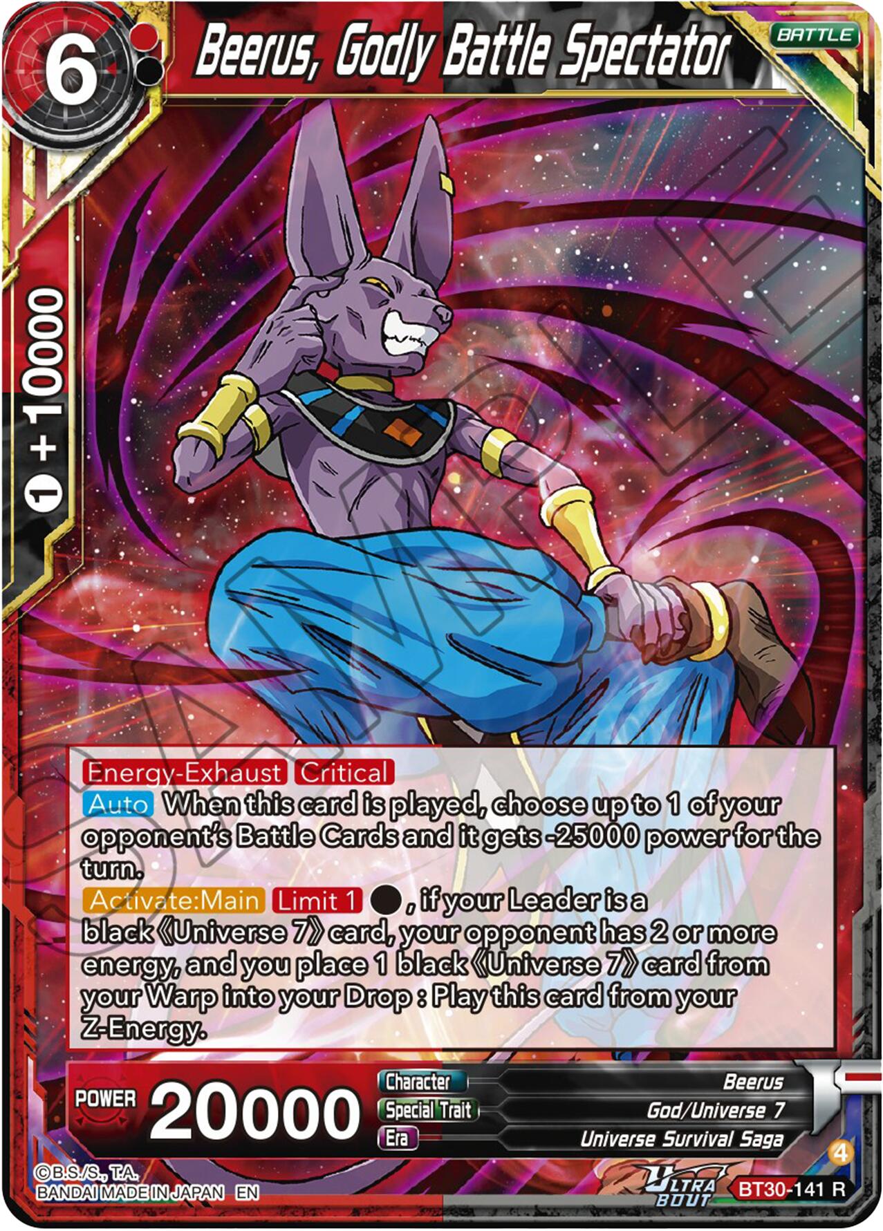 Beerus, Godly Battle Spectator (BT30-141) [Three Glorious Fighters] | Cracking-Singles