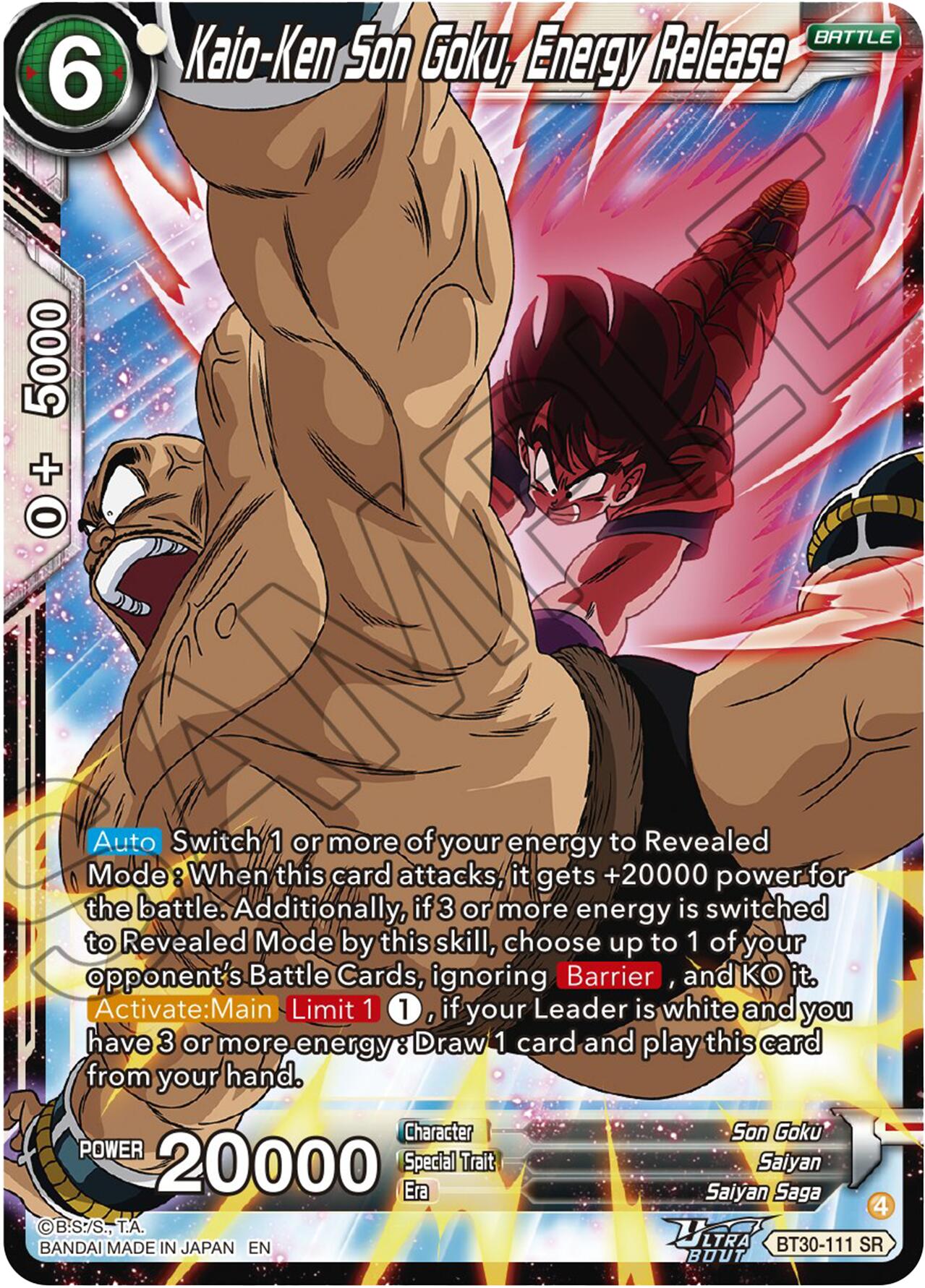 Kaio-Ken Son Goku, Energy Release (BT30-111) [Three Glorious Fighters] | Cracking-Singles