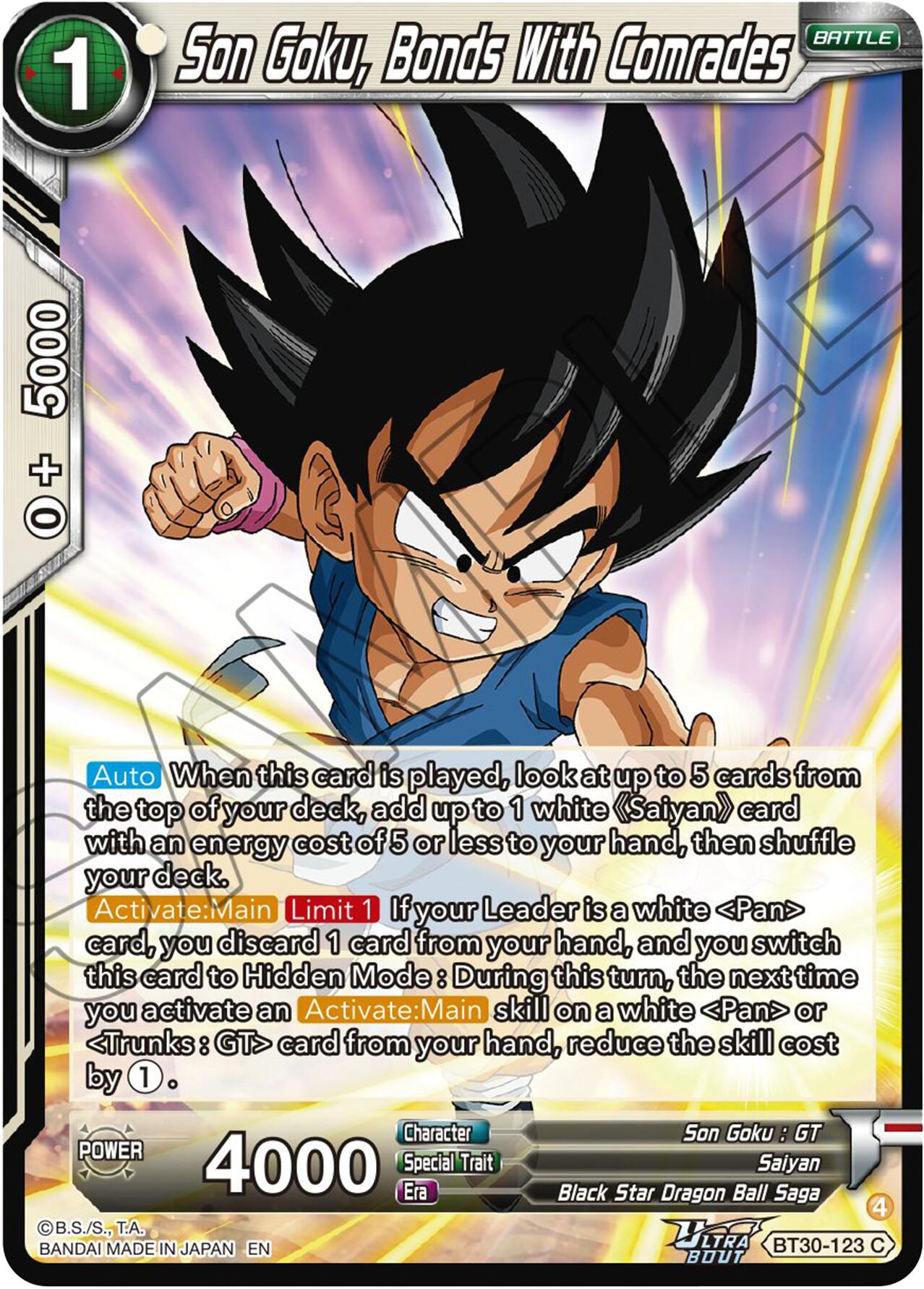 Son Goku, Bonds With Comrades (BT30-123) [Three Glorious Fighters] | Cracking-Singles