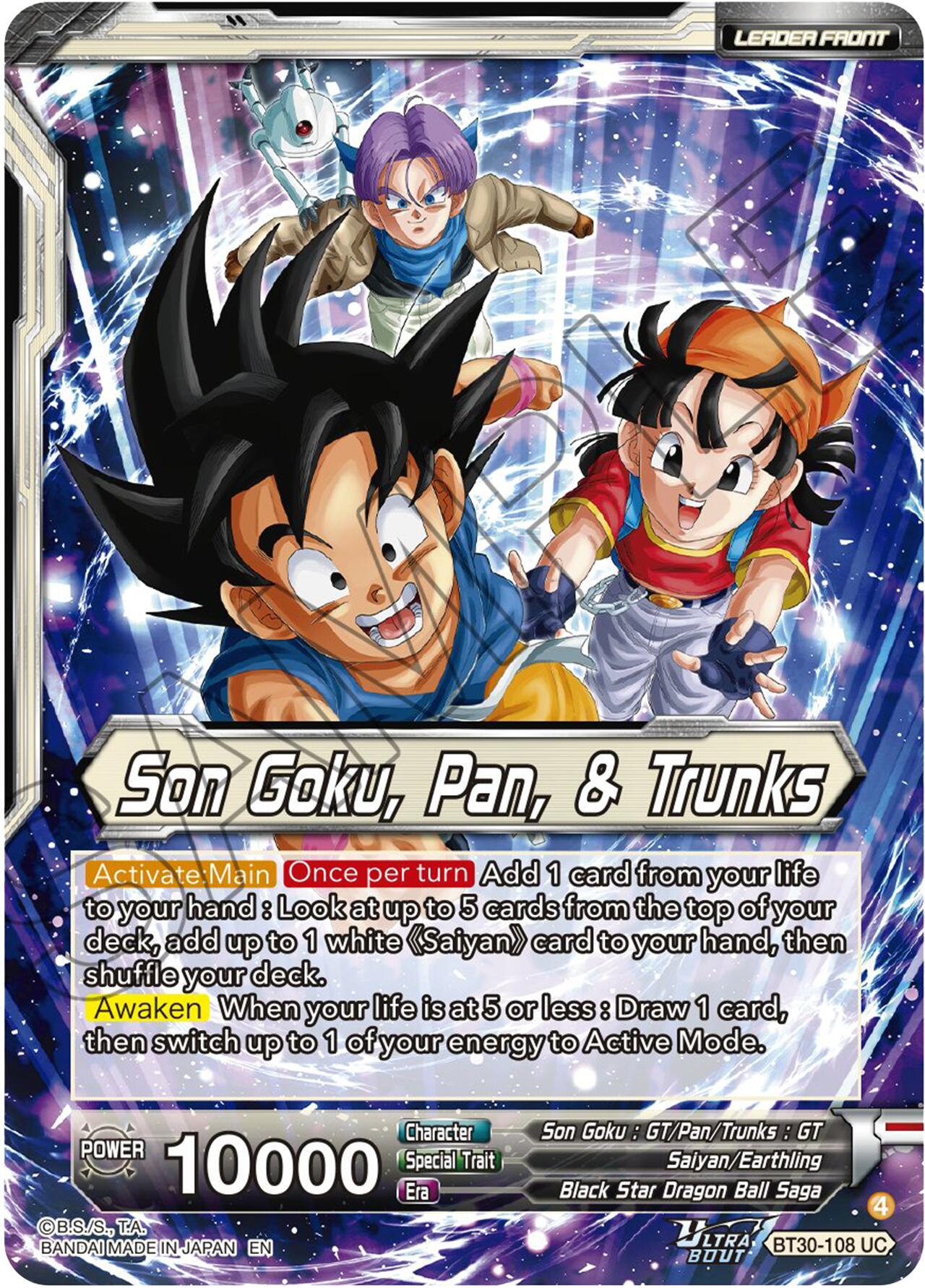 Son Goku, Pan, & Trunks // Son Goku, Pan, & Trunks, Exciting Adventures (BT30-108) [Three Glorious Fighters] | Cracking-Singles