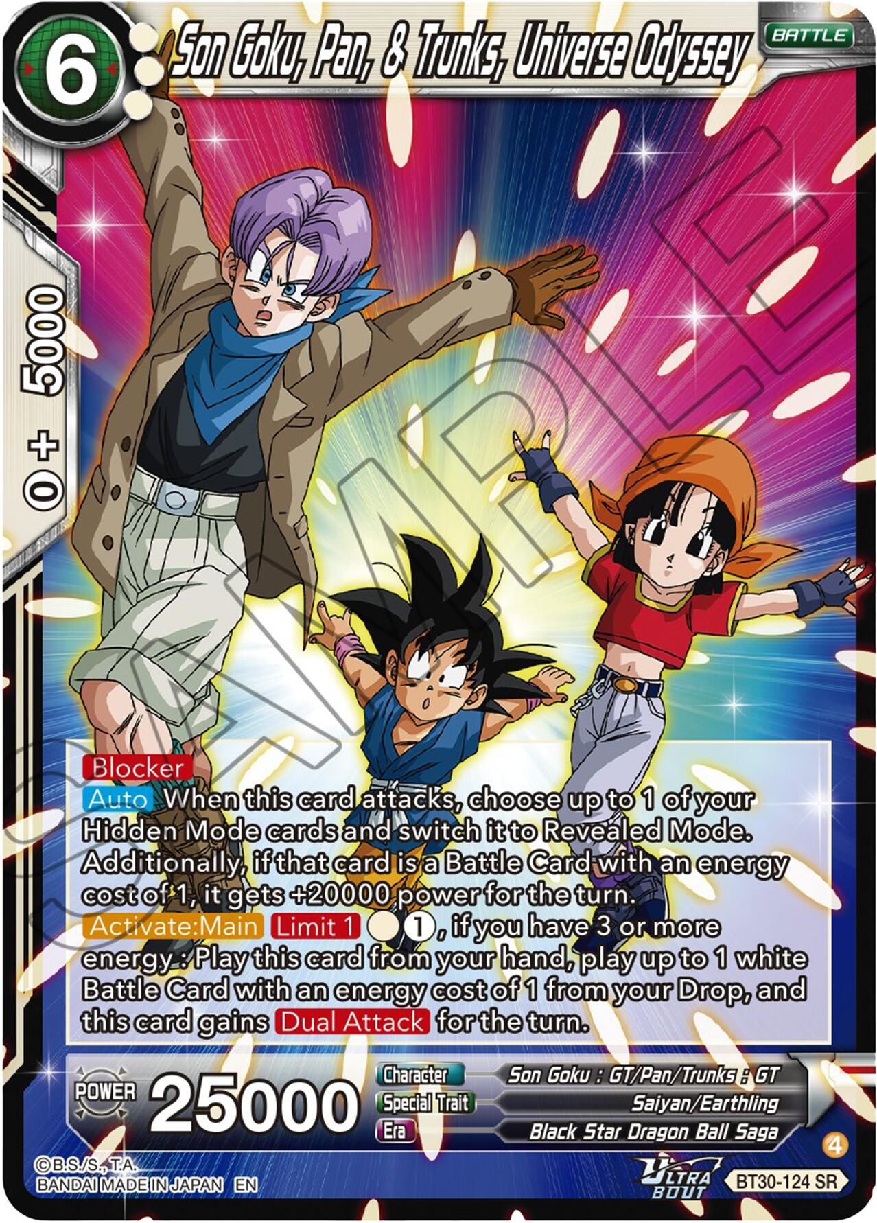 Son Goku, Pan, & Trunks, Universe Odyssey (BT30-124) [Three Glorious Fighters] | Cracking-Singles
