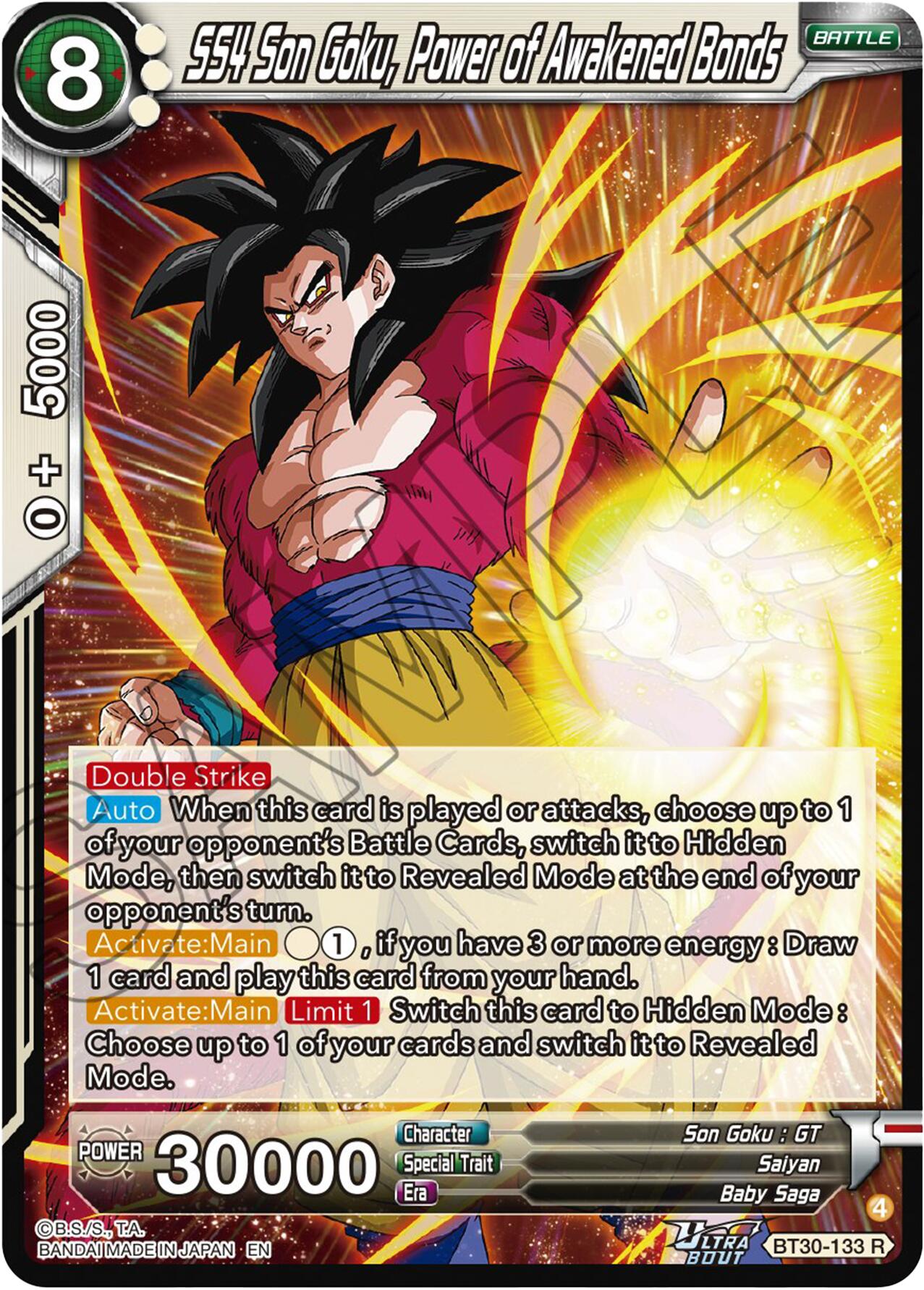 SS4 Son Goku, Power of Awakened Bonds (BT30-133) [Three Glorious Fighters] | Cracking-Singles
