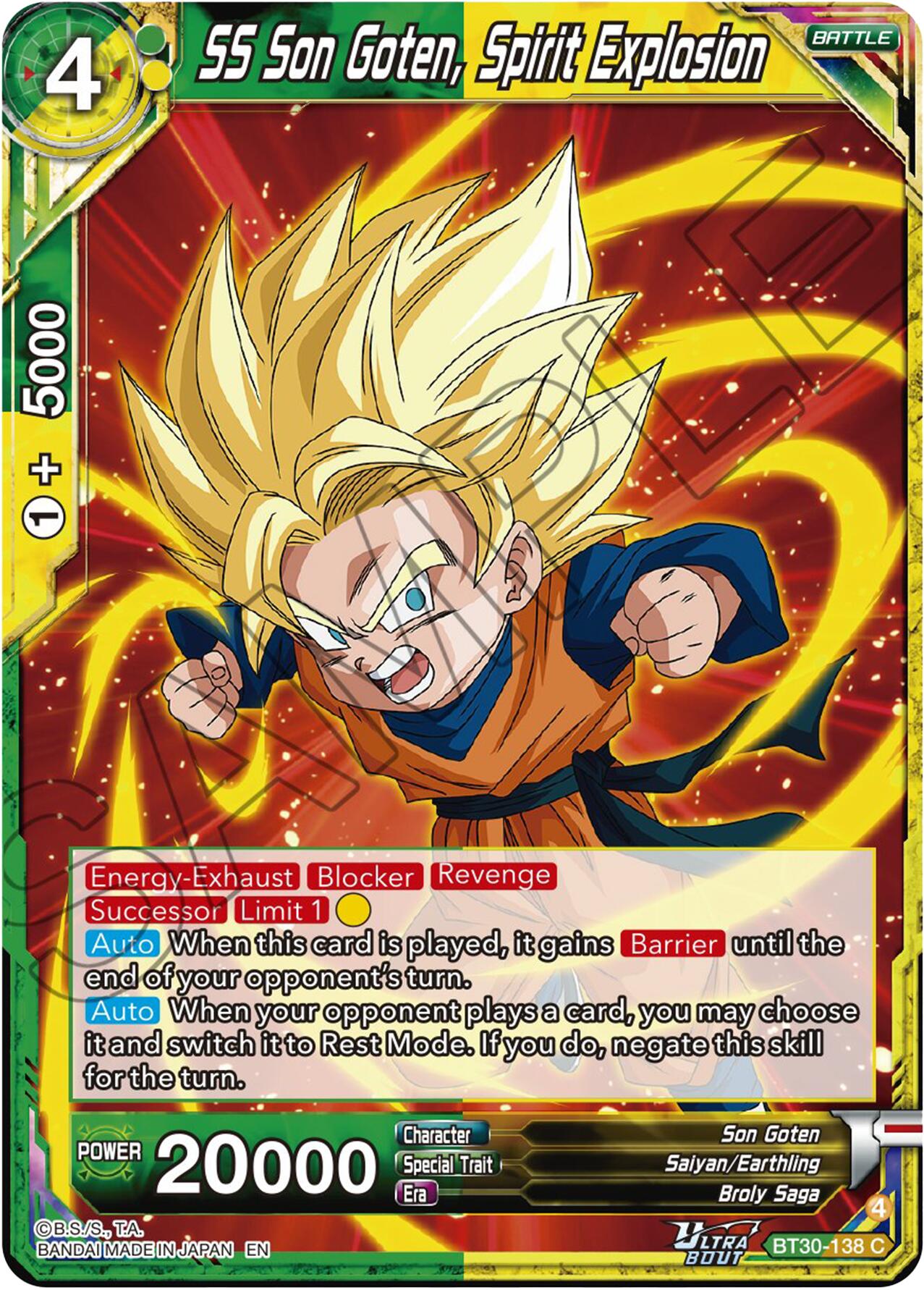 SS Son Goten, Spirit Explosion (BT30-138) [Three Glorious Fighters] | Cracking-Singles