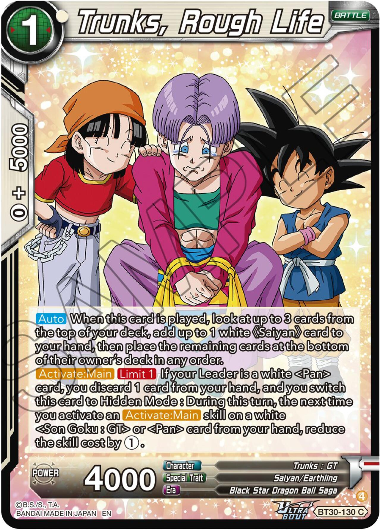 Trunks, Rough Life (BT30-130) [Three Glorious Fighters] | Cracking-Singles