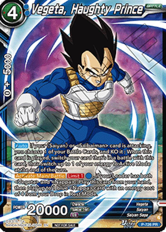 Vegeta, Haughty Prince (Ultra-Bout Series Tournament Pack Vol.2) (P-726) [Tournament Promotion Cards] | Cracking-Singles