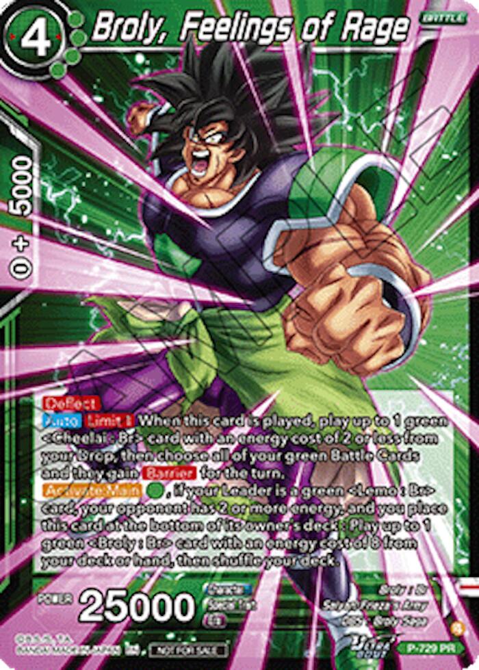 Broly, Feelings of Rage (Ultra-Bout Series Tournament Pack Vol.2) (P-729) [Tournament Promotion Cards] | Cracking-Singles