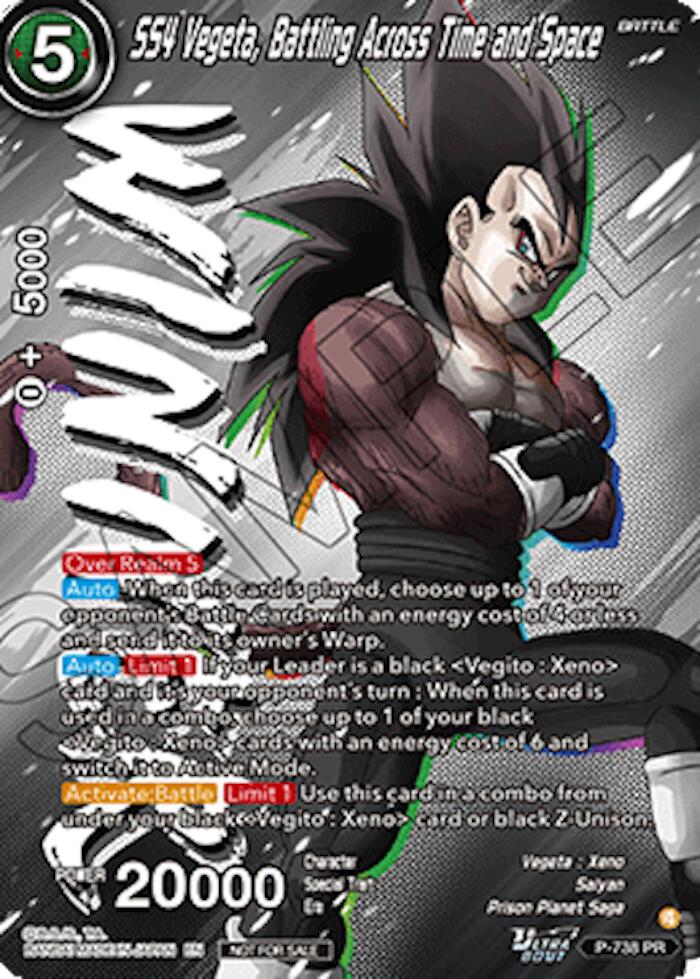 SS4 Vegeta, Battling Across Time and Space (Ultra-Bout Series Tournament Pack Vol.2) (Winner) (P-738) [Tournament Promotion Cards] | Cracking-Singles