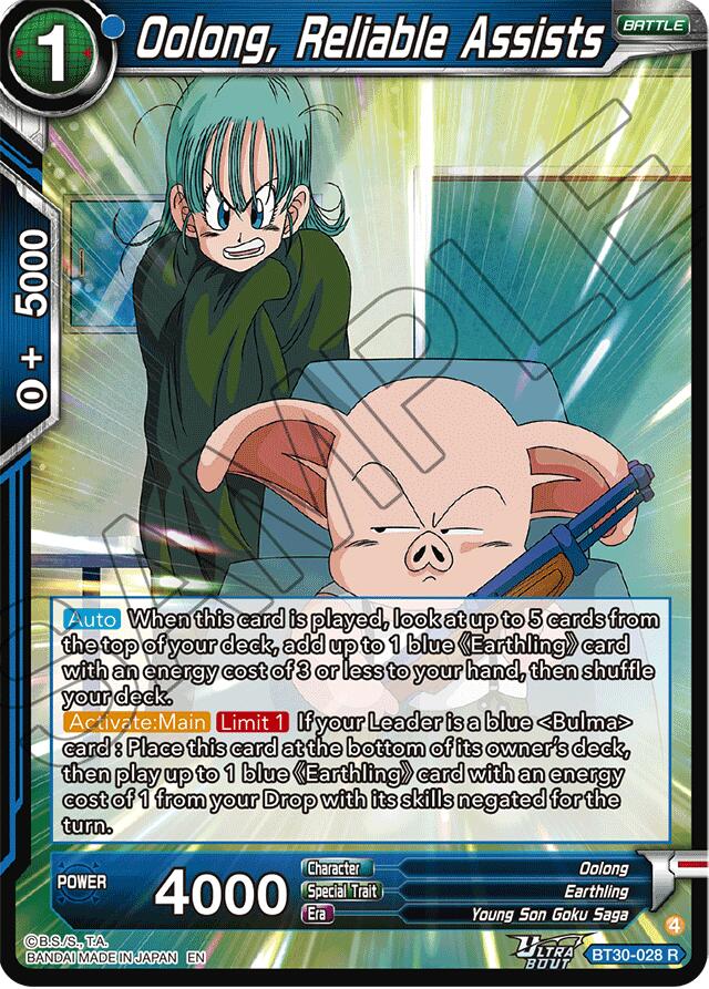 Oolong, Reliable Assists (BT30-028) [Three Glorious Fighters] | Cracking-Singles