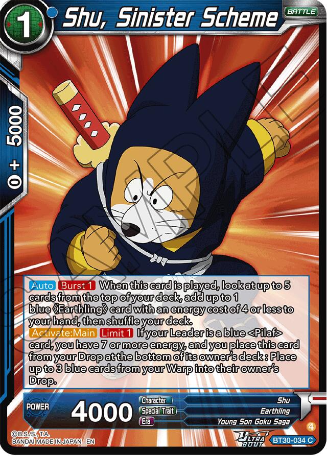 Shu, Sinister Scheme (BT30-034) [Three Glorious Fighters] | Cracking-Singles