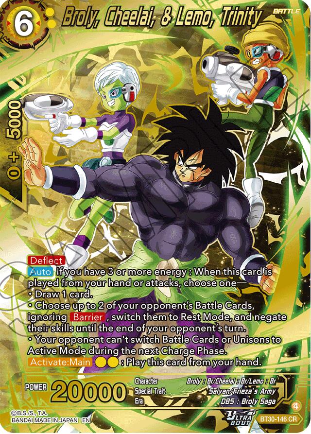 Broly, Cheelai, & Lemo, Trinity (BT30-146) [Three Glorious Fighters] | Cracking-Singles