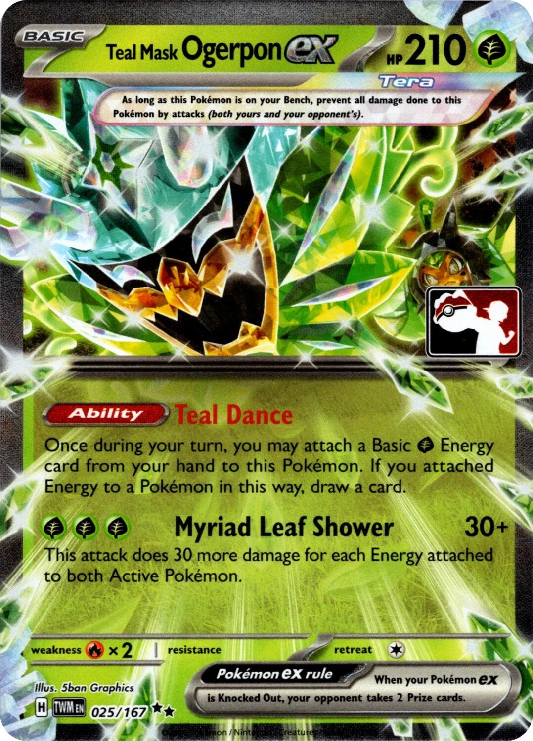 Teal Mask Ogerpon ex (025/167) (Prize Pack Series 7) [Prize Pack Series Seven] | Cracking-Singles