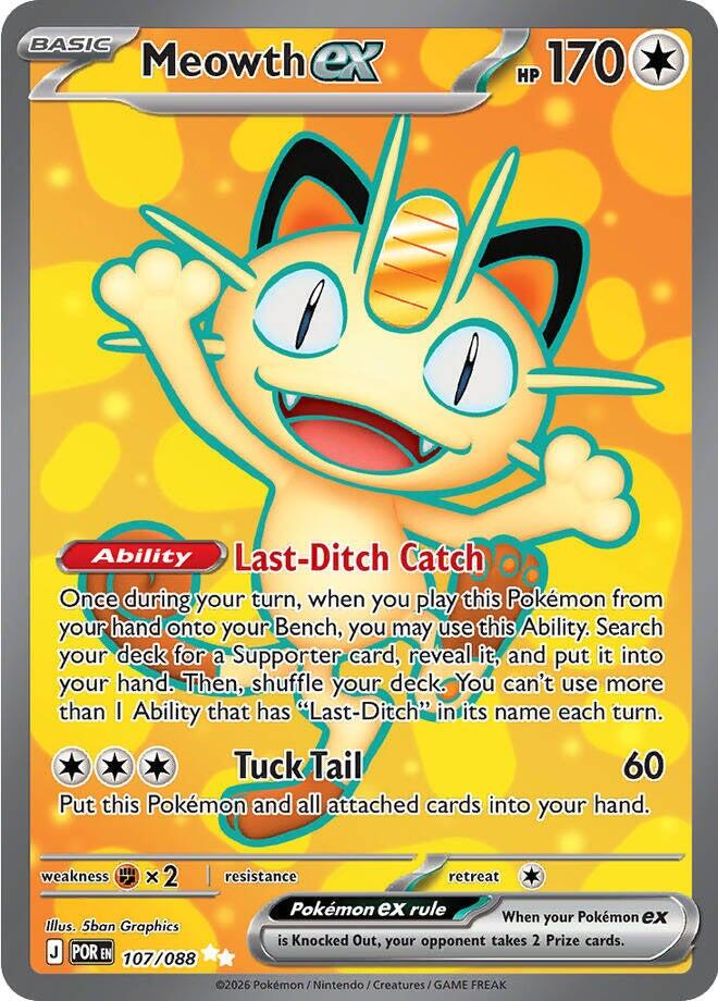 Meowth ex (107/088) [Mega Evolution: Perfect Order] | Cracking-Singles