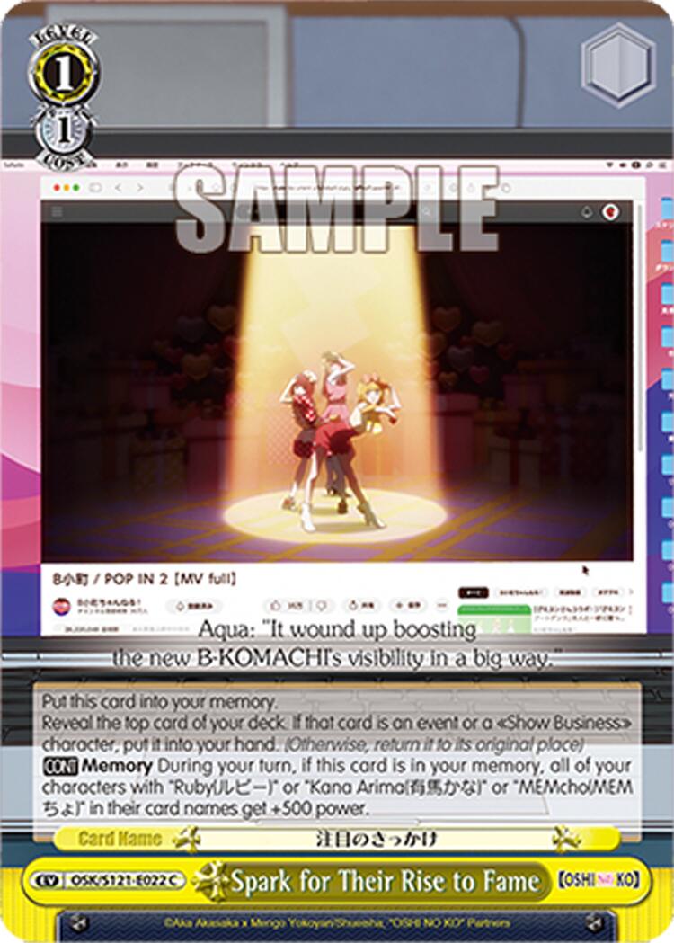 Spark for Their Rise to Fame (OSK/S121-E022 C) [[OSHI NO KO] Vol.2] | Cracking-Singles