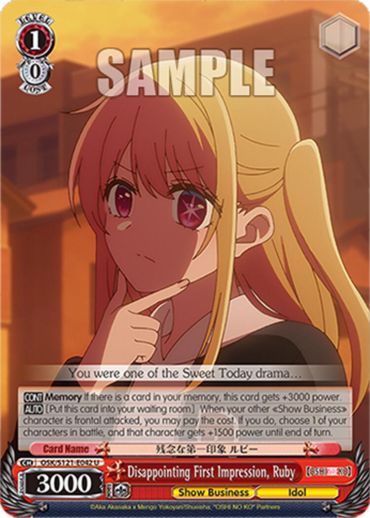 Disappointing First Impression, Ruby (OSK/S121-E042 U) [[OSHI NO KO] Vol.2] | Cracking-Singles