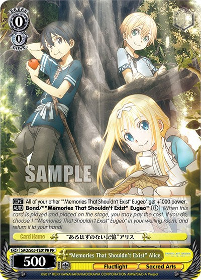 "Memories That Shouldn't Exist" Alice (SAO/S65-TE01PR PR) (Promo) [Sword Art Online -Alicization-] | Cracking-Singles