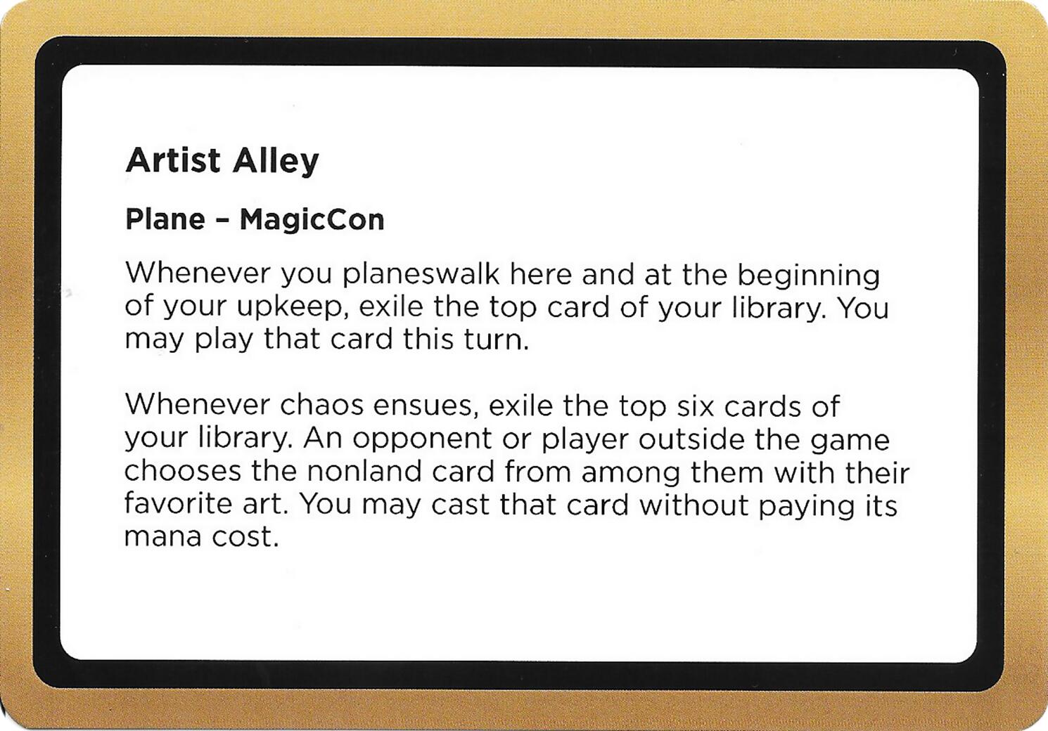 Artist Alley (Black Lotus Unknown Planechase) [Oversize Cards] | Cracking-Singles
