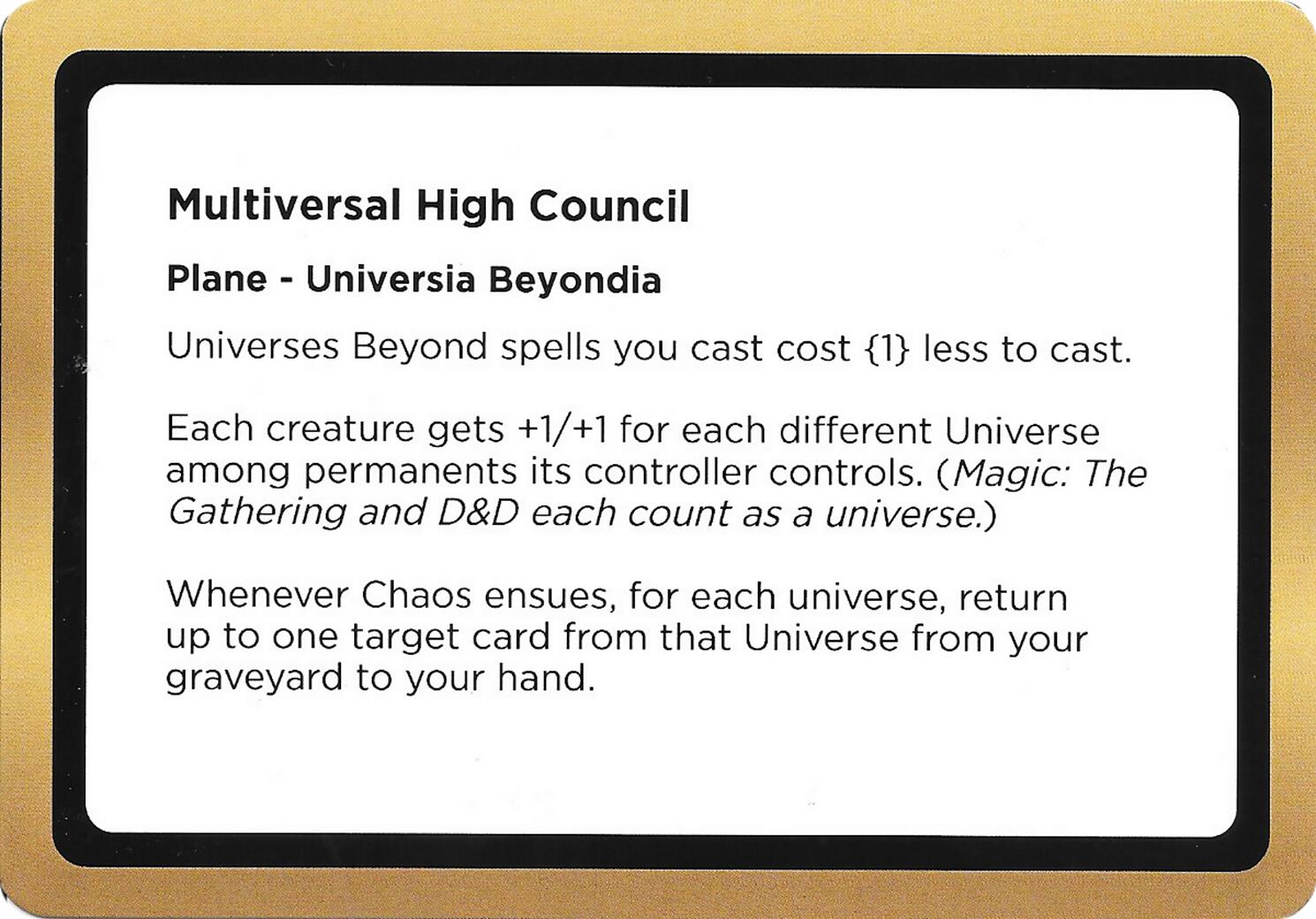 Multiversal High Council (Black Lotus Unknown Planechase) [Oversize Cards] | Cracking-Singles