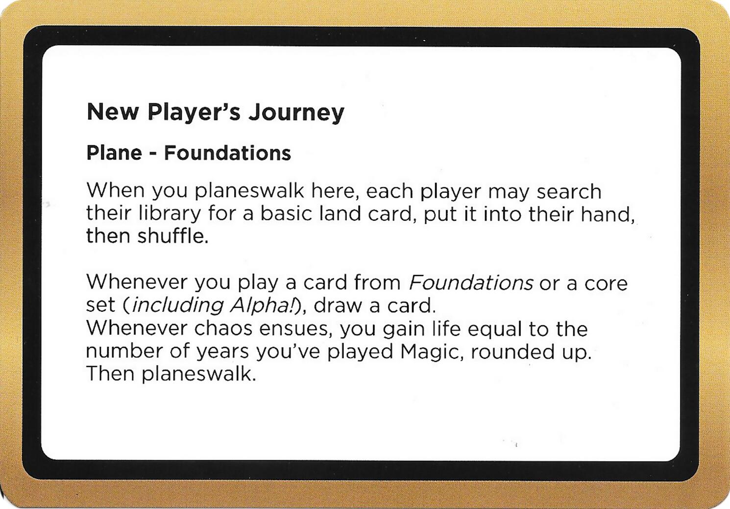 New Player's Journey (Black Lotus Unknown Planechase) [Oversize Cards] | Cracking-Singles