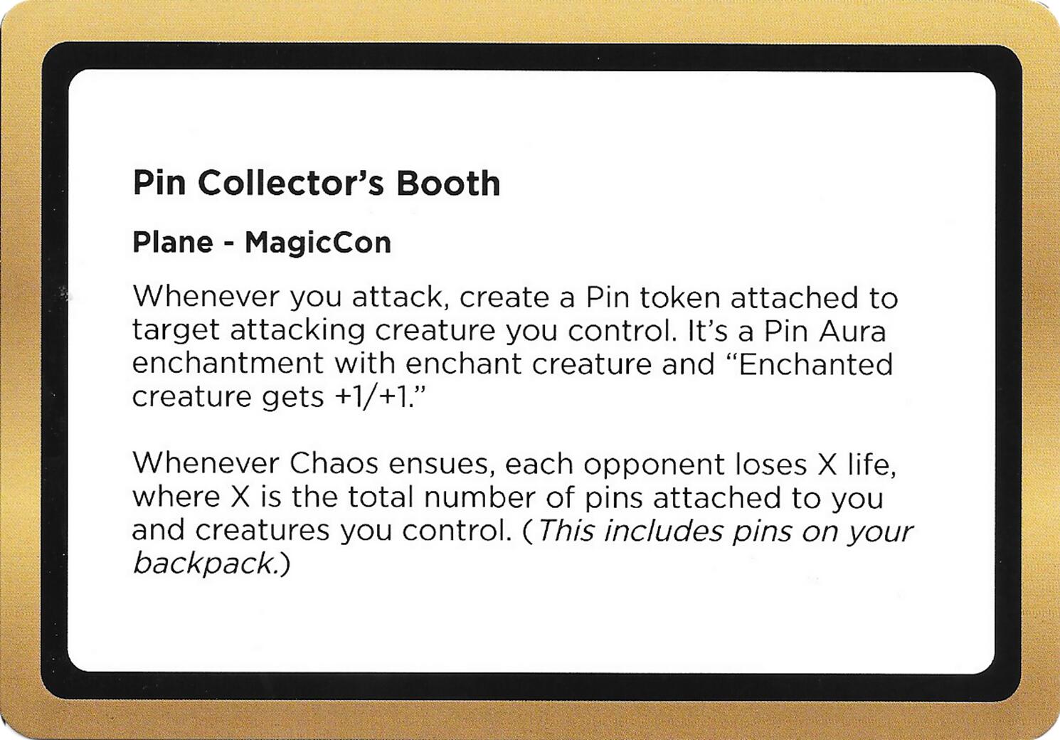 Pin Collector's Booth (Black Lotus Unknown Planechase) [Oversize Cards] | Cracking-Singles