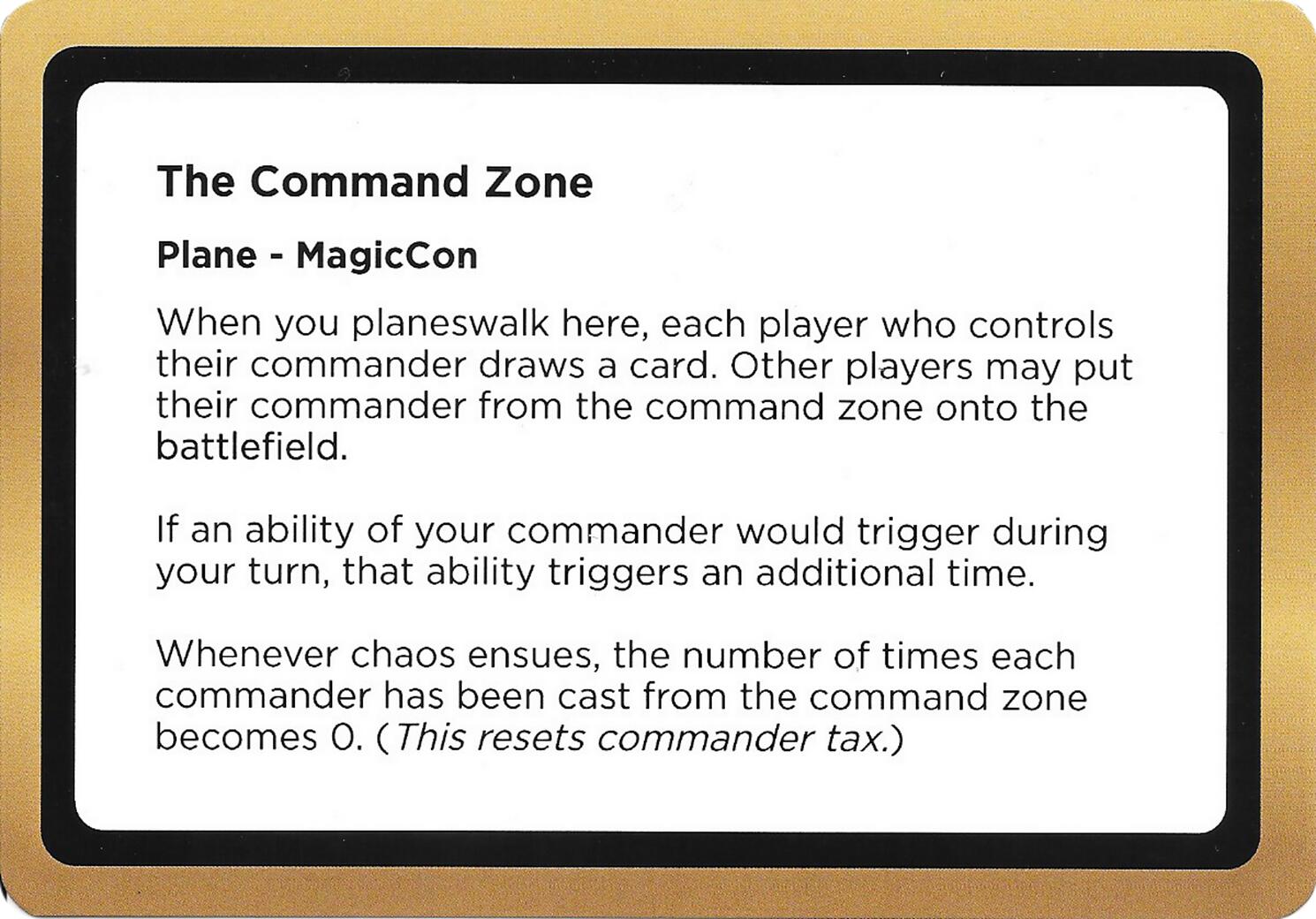 The Command Zone (Black Lotus Unknown Planechase) [Oversize Cards] | Cracking-Singles
