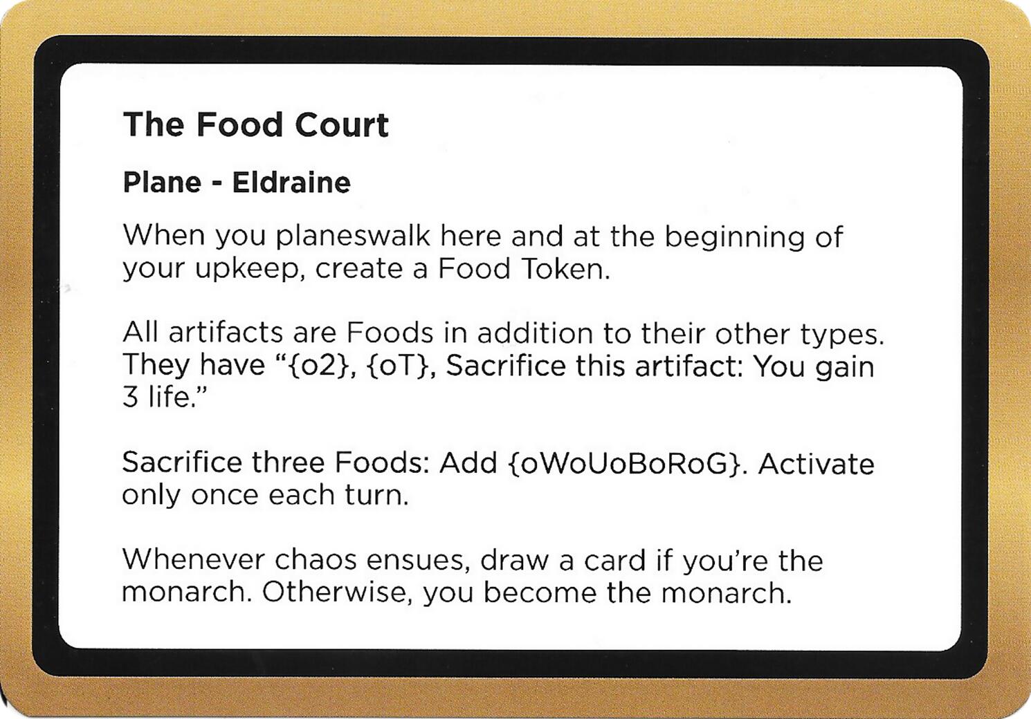 The Food Court (Black Lotus Unknown Planechase) [Oversize Cards] | Cracking-Singles