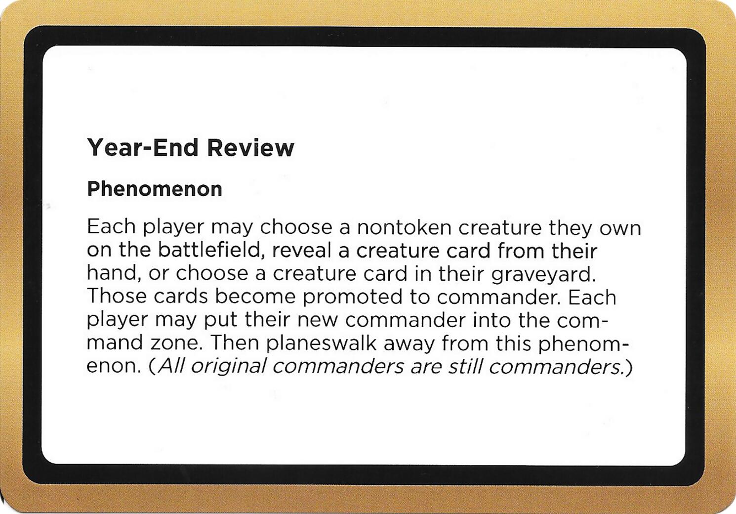 Year-End Review (Black Lotus Unknown Planechase) [Oversize Cards] | Cracking-Singles