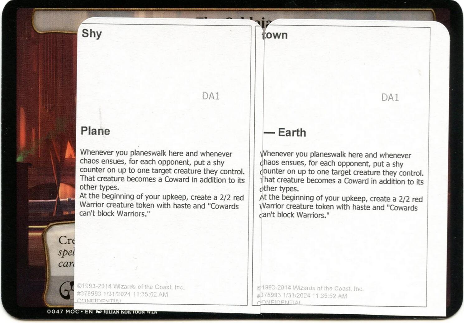 Shy Town (Black Lotus Unknown Planechase) [Oversize Cards] | Cracking-Singles