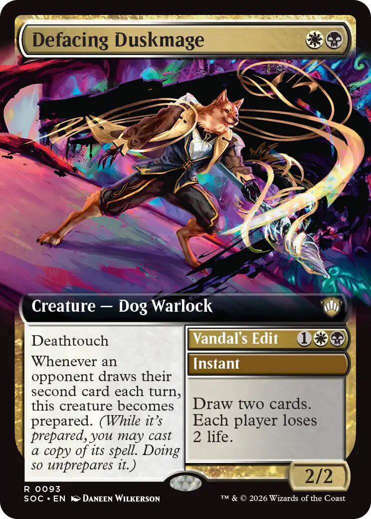 Defacing Duskmage (Extended Art) [Secrets of Strixhaven Commander] | Cracking-Singles