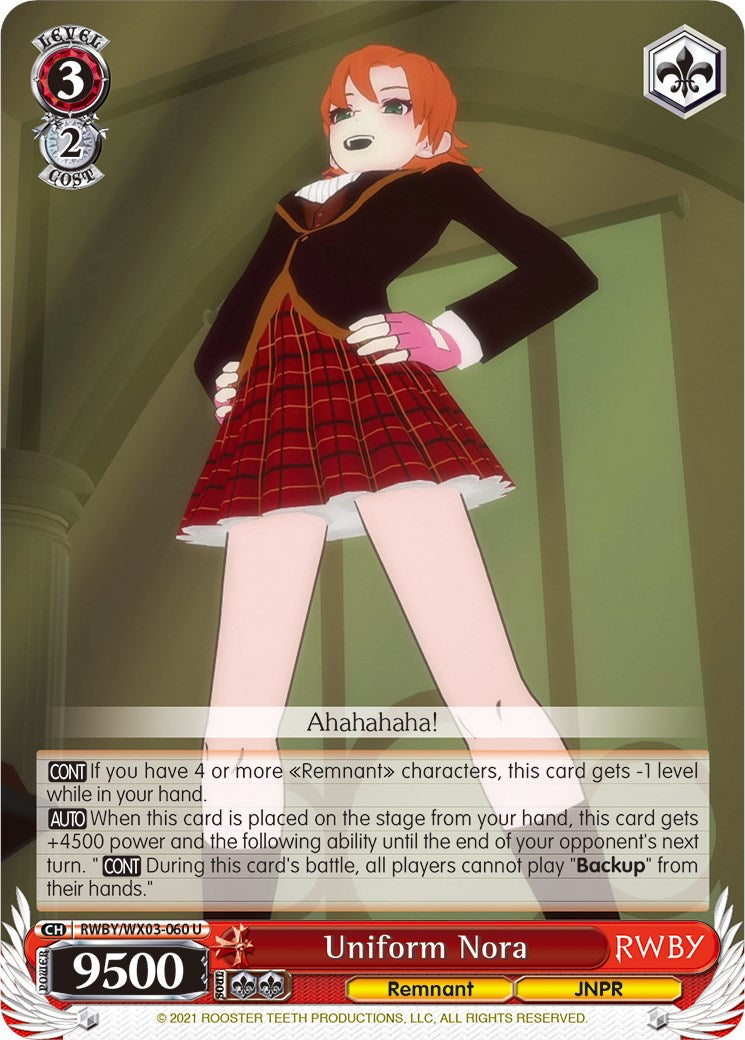 Uniform Nora (RWBY/WX03-060 U) [RWBY] | Cracking-Singles