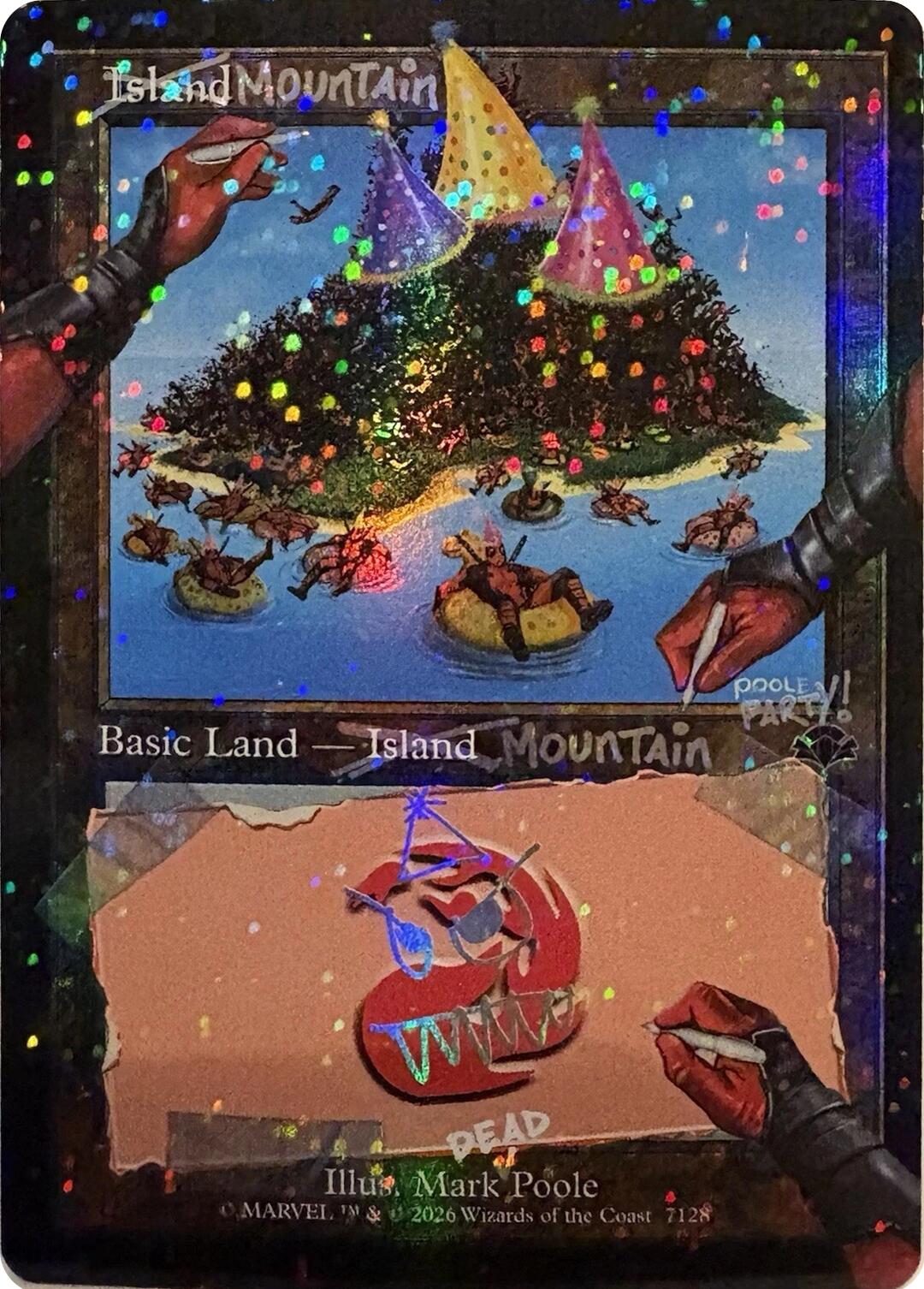 Mountain (7128) (Pool Party Foil) [Secret Lair Drop Series] | Cracking-Singles
