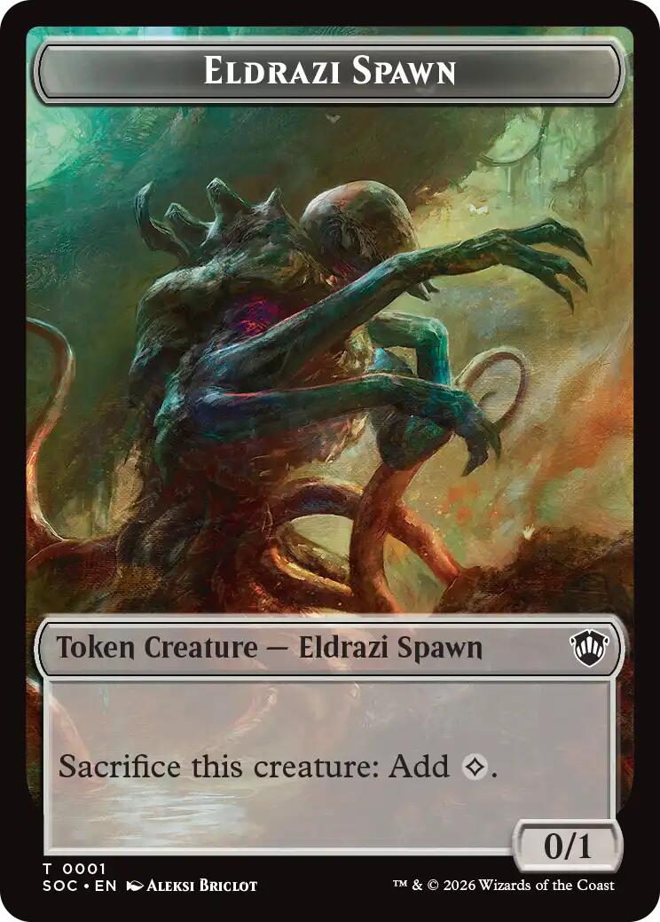 Eldrazi Spawn // Worm Double-Sided Token [Secrets of Strixhaven Commander Tokens] | Cracking-Singles
