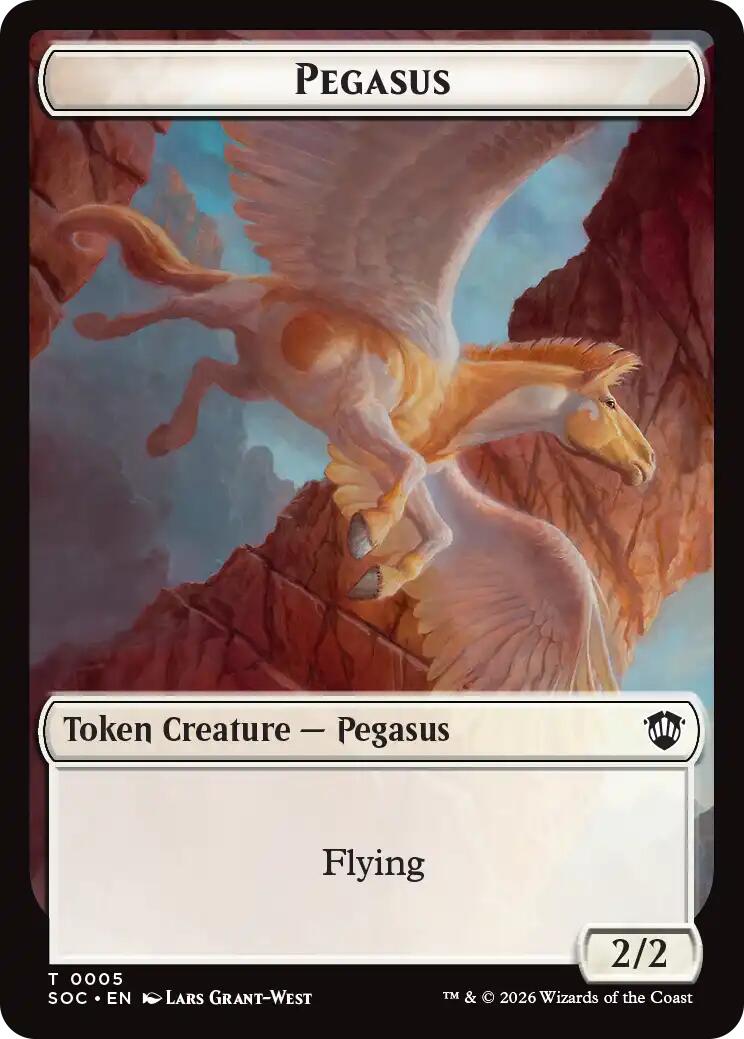 Pegasus // Inkling (0022) Double-Sided Token [Secrets of Strixhaven Commander Tokens] | Cracking-Singles