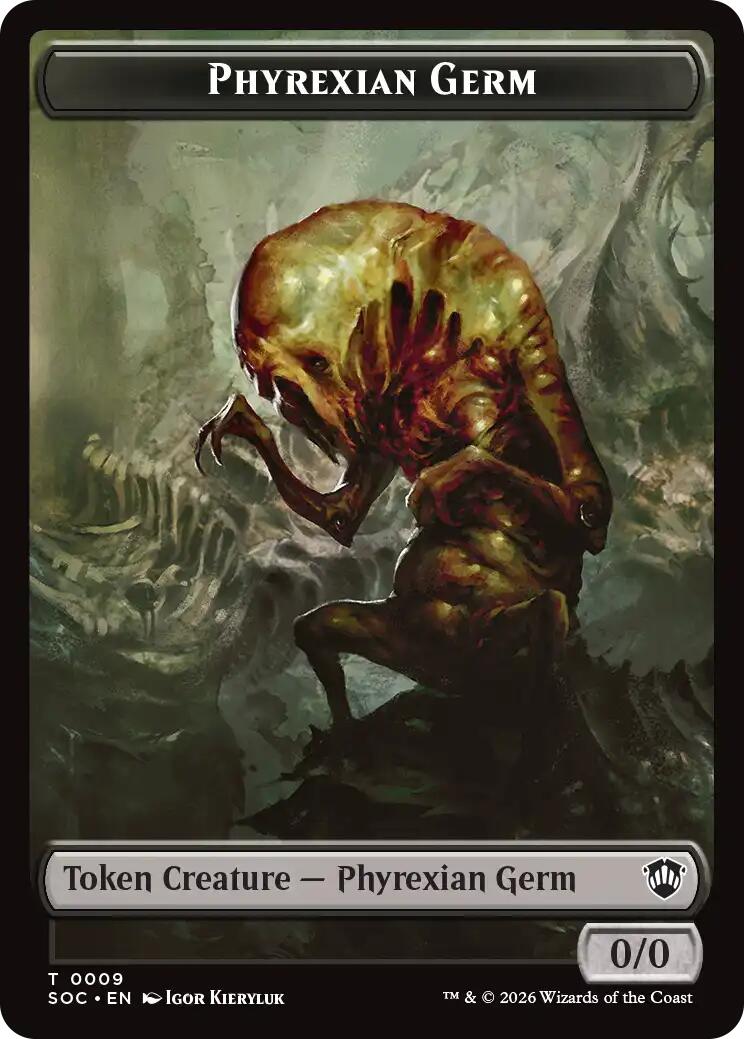 Phyrexian Germ // Treasure Double-Sided Token [Secrets of Strixhaven Commander Tokens] | Cracking-Singles