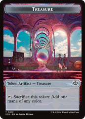 Primo, The Indivisble // Treasure Double-Sided Token [Secrets of Strixhaven Commander Tokens] | Cracking-Singles