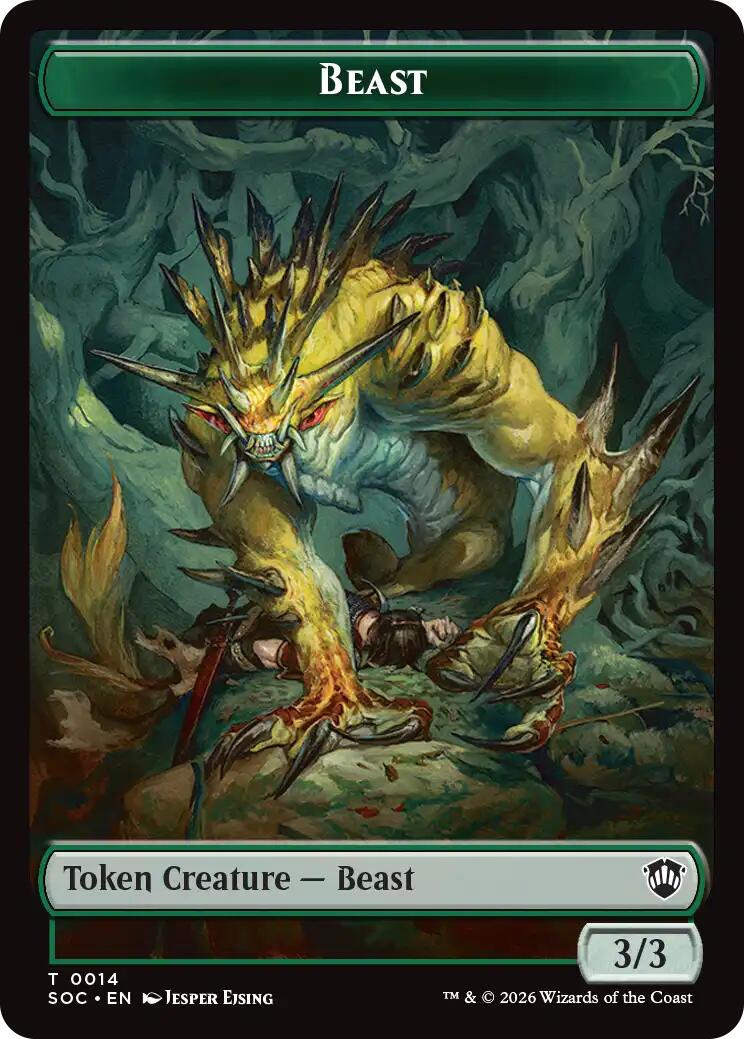 Beast // Fractal (0004) Double-Sided Token [Secrets of Strixhaven Commander Tokens] | Cracking-Singles