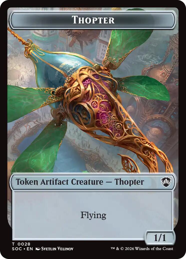 Thopter // Fractal (0004) Double-Sided Token [Secrets of Strixhaven Commander Tokens] | Cracking-Singles