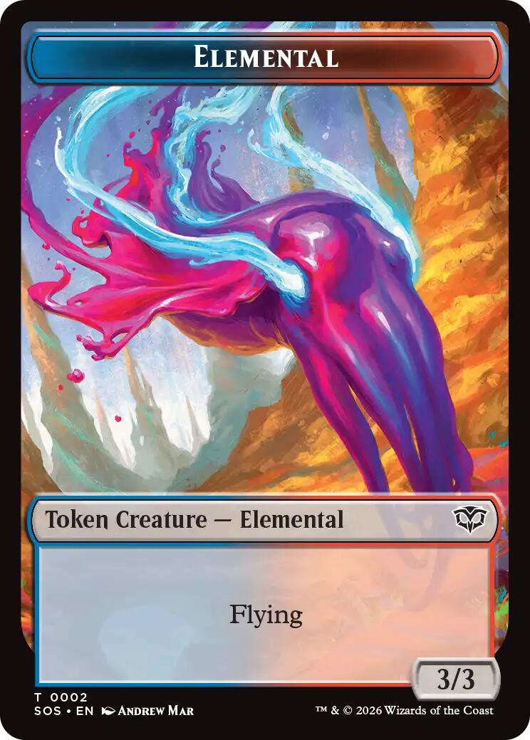 Dragon Illusion // Elemental (0002) Double-Sided Token [Secrets of Strixhaven Commander Tokens] | Cracking-Singles