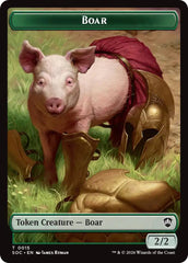 Boar // Fractal (0005) Double-Sided Token [Secrets of Strixhaven Commander Tokens] | Cracking-Singles