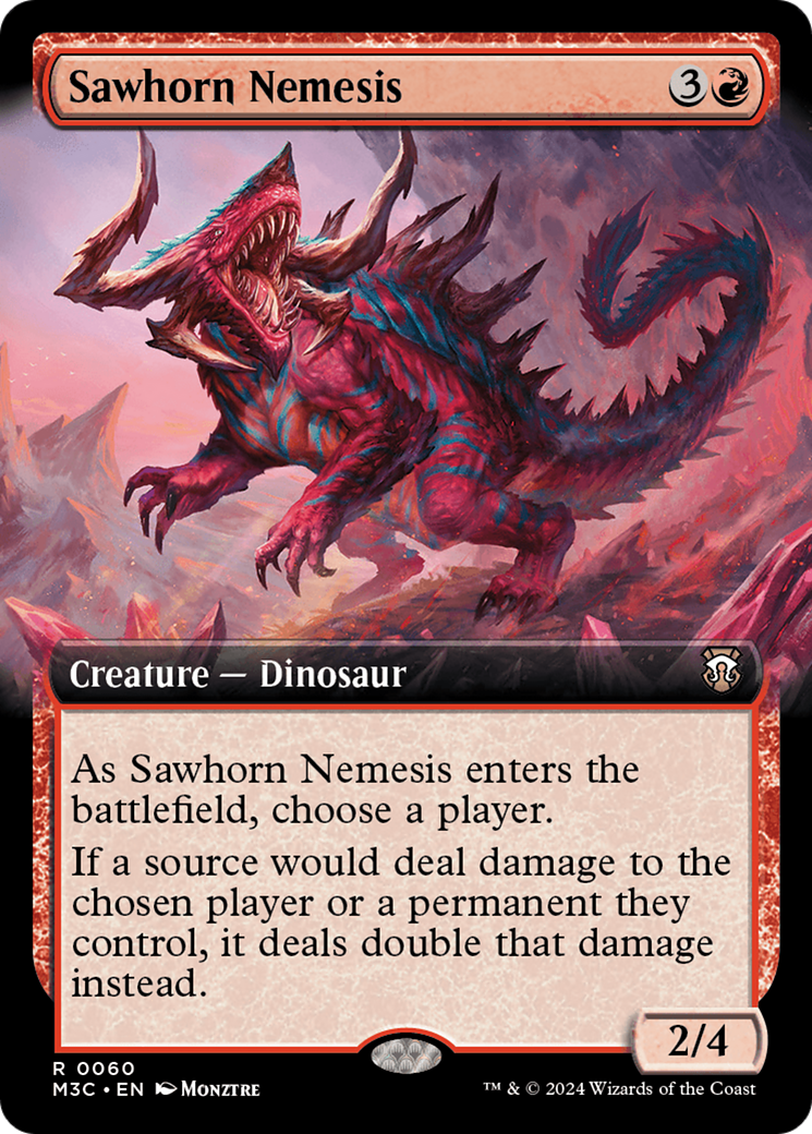 Sawhorn Nemesis (Extended Art) (Ripple Foil) [Modern Horizons 3 Commander] | Cracking-Singles