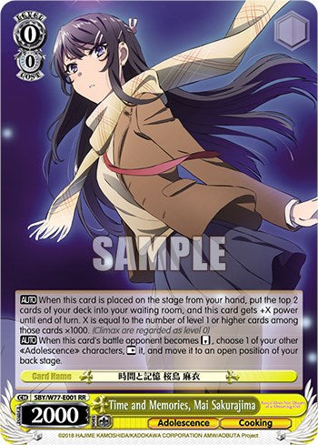 Time and Memories, Mai Sakurajima [Rascal Does Not Dream of a Dreaming Girl] | Cracking-Singles