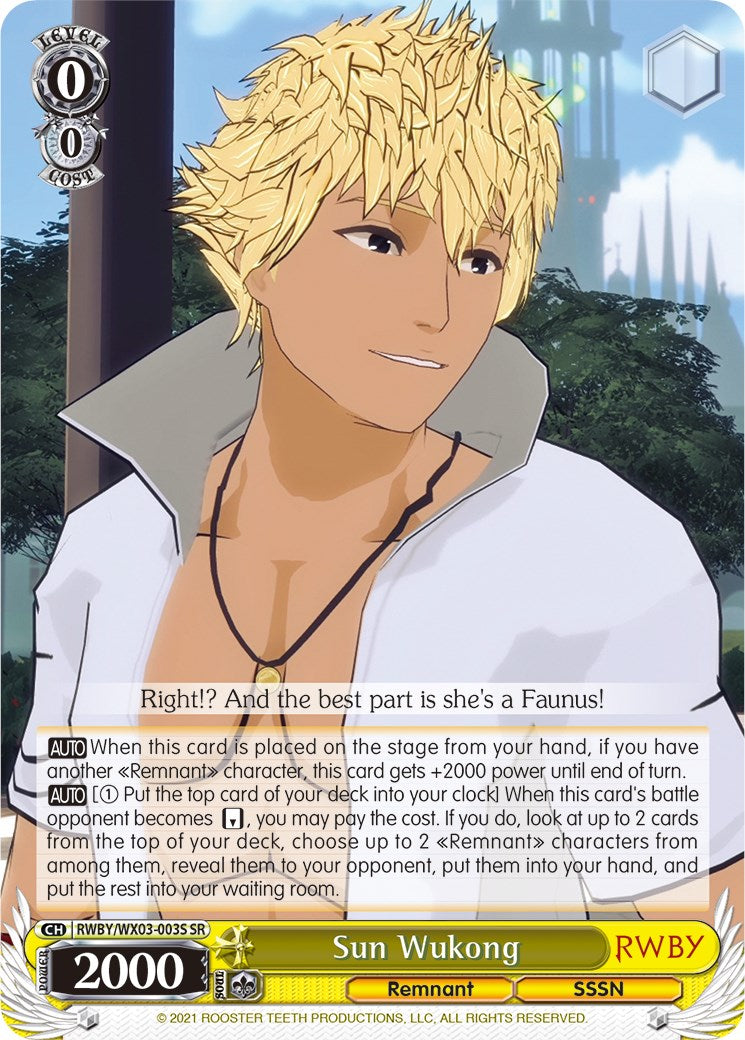 Sun Wukong (RWBY/WX03-003S SR) [RWBY] | Cracking-Singles