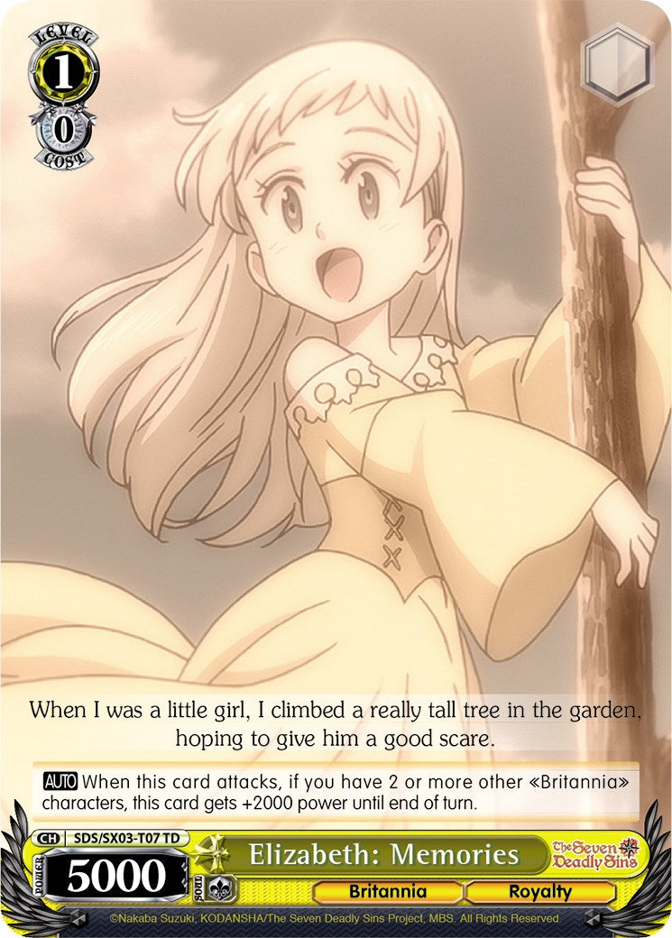 Elizabeth: Memories (SDS/SX03-T07 TD) [The Seven Deadly Sins] | Cracking-Singles