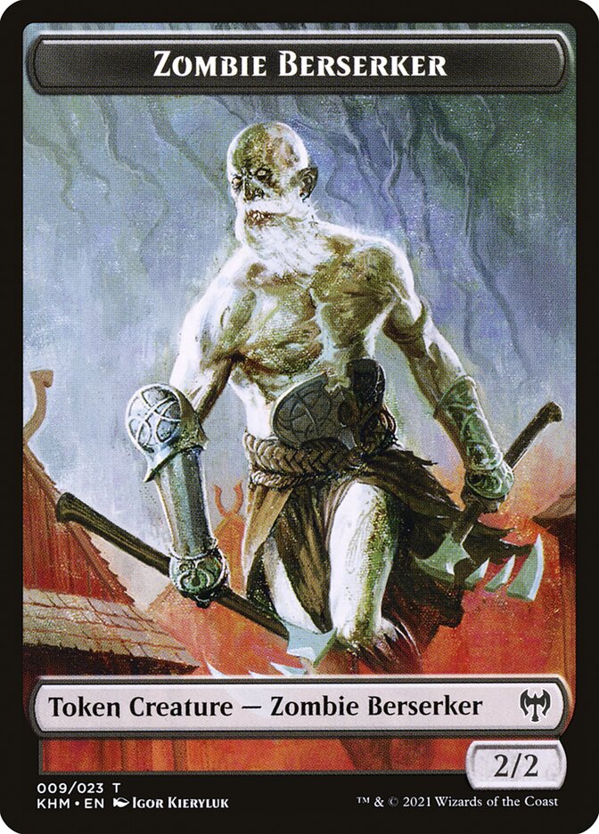 Elf Warrior // Zombie Berserker Double-Sided Token [Kaldheim Tokens] | Cracking-Singles