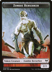 Human Warrior // Zombie Berserker Double-Sided Token [Kaldheim Tokens] | Cracking-Singles