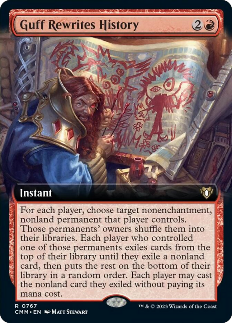 Guff Rewrites History (Extended Art) [Commander Masters] | Cracking-Singles